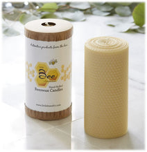 Load image into Gallery viewer, 6" Hand Rolled Beeswax Pillar Candle