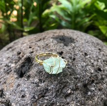 Load image into Gallery viewer, Green Fluorite Rough Gemstone Gold Adjustable Ring  ~ "Energy, Health, & Healing"