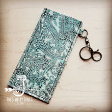 Load image into Gallery viewer, Embossed Leather Sunglasses Case w/ Keychain