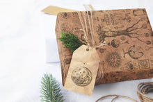Load image into Gallery viewer, Alchemy Wrapping Paper Sheets - Vintage Spooky Occult Witch Gift Wrap Suns, Moons 20" x 29"