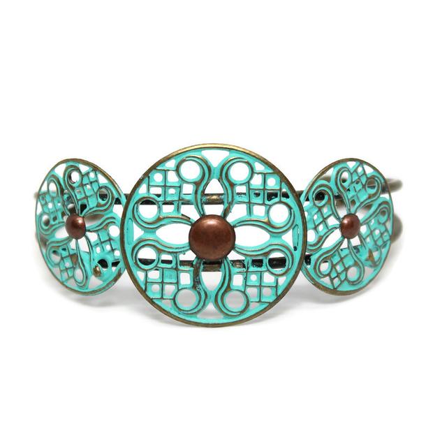 Lassie Cuff Bracelet - Turquoise and Copper