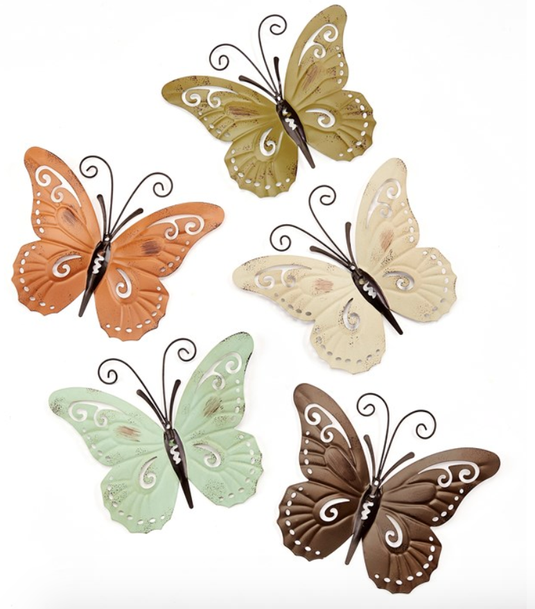 Butterfly Wall Décor, 5 Asst.