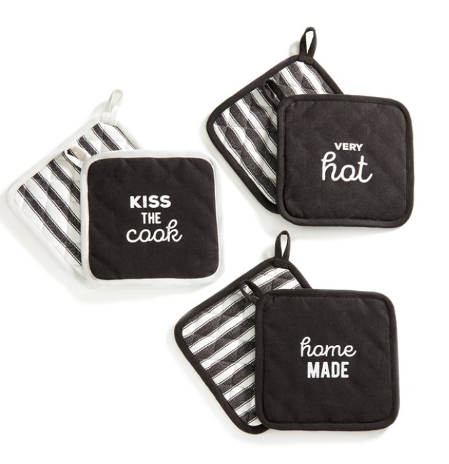 Black & White Pot Holders, Set of 2