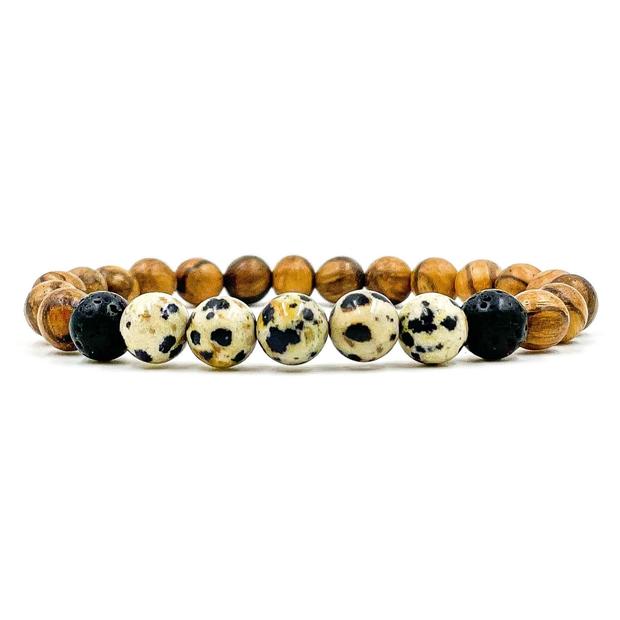 Kingston - Dalmatian Jasper & Light Sandalwood-SM