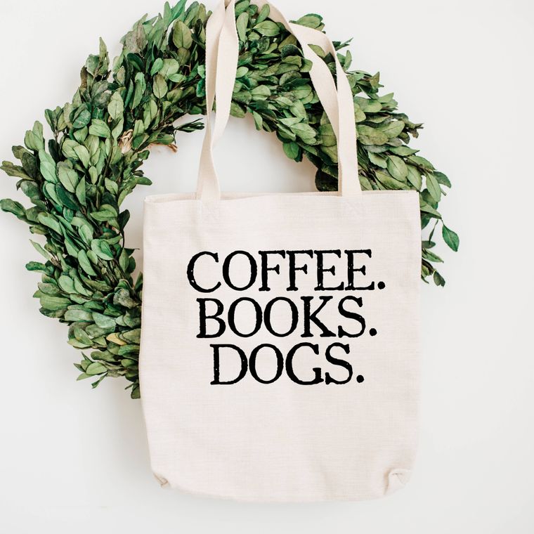 Coffee Books Dogs Tote Bag