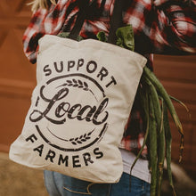 Load image into Gallery viewer, Support Local Farmers  - Canvas Totes
